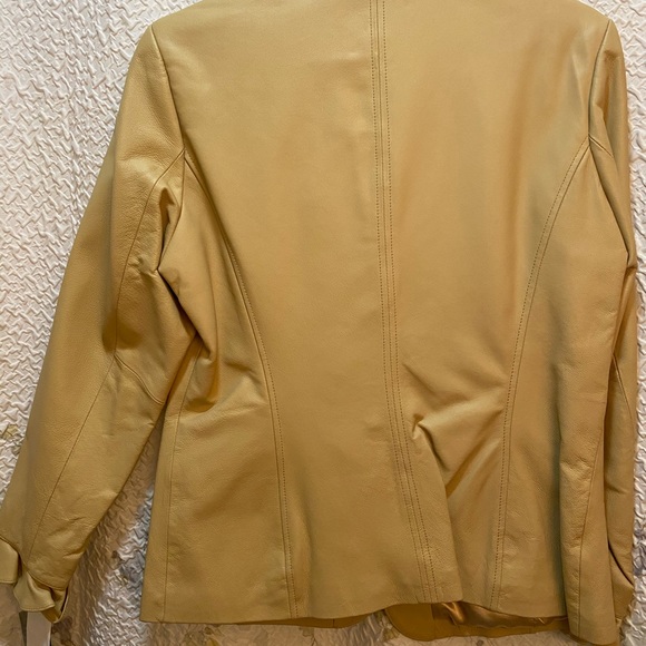 NWT Terry Lewis luxury Lined tan Leather Jacket. - Picture 7 of 8